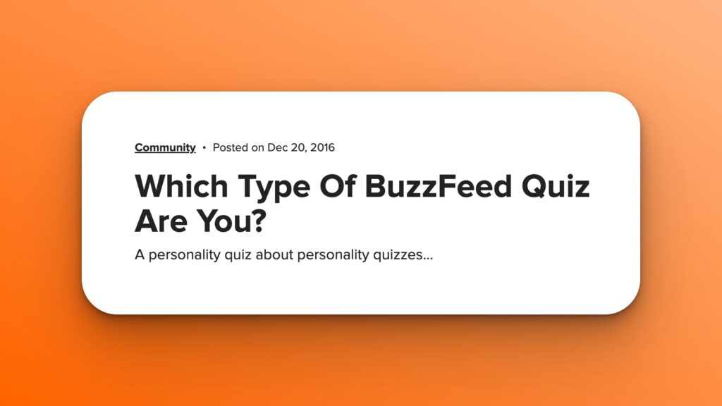 Buzzfeed quiz about quizzes